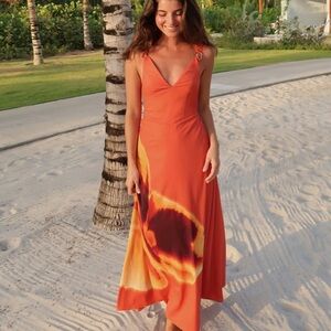 Abercrombie Orange Floral Maxi Dress